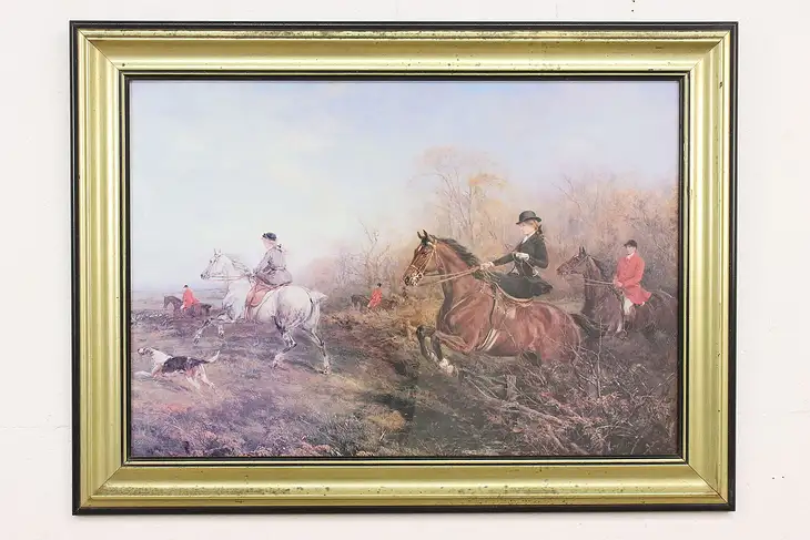 Victorian English Fox Hunt Litho Art Print 38.5" #47157