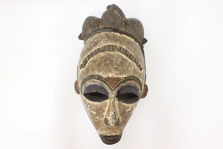 Traditional Folk Art Carved & Hand Painted African Mask #47629