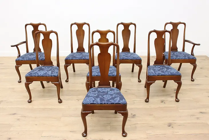 Set of 8 Vintage Georgian Design Dining Chairs, Kittinger #47810