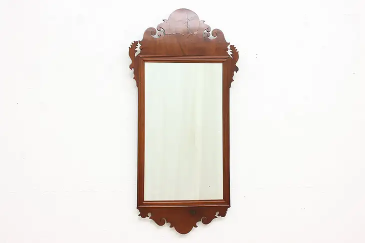 Georgian Chippendale Antique Carved Mahogany Wall Mirror #47471