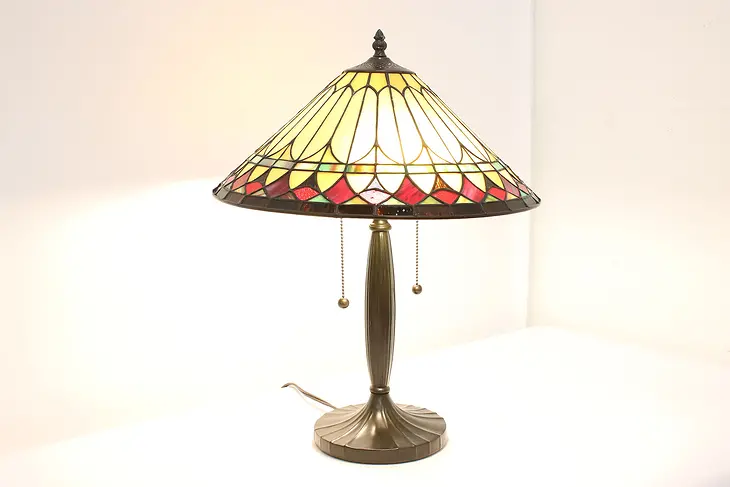 Quoizel Vintage Tiffany Design Stained Glass Desk Lamp #47429