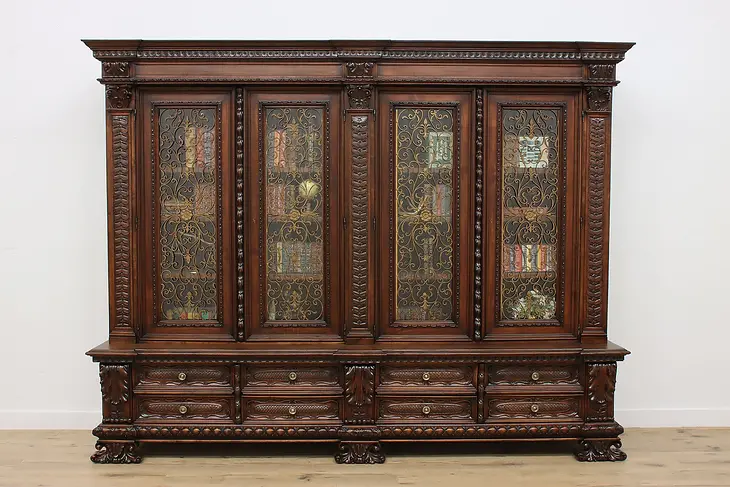 Italian Renaissance Antique Office or Library 10.5' Bookcase #47557