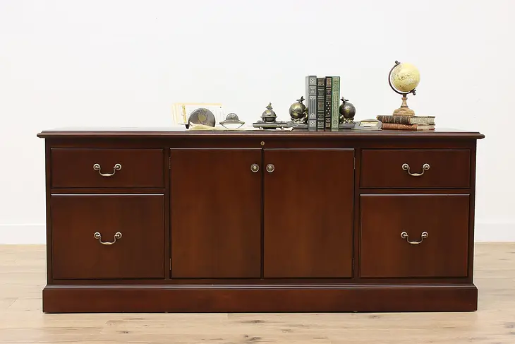 Traditional Vintage Office or Library Credenza Lateral File #47879