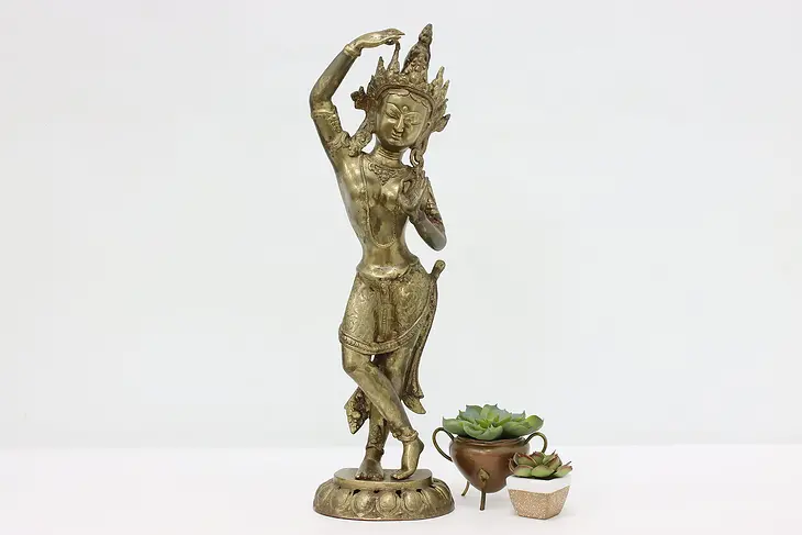 Hindu Vintage Brass Statue Indian Goddess Parvati Sculpture #45754