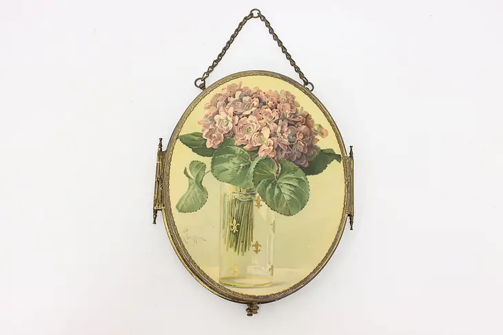 Victorian Antique Wall or Standing Triple Beveled Mirror #48414