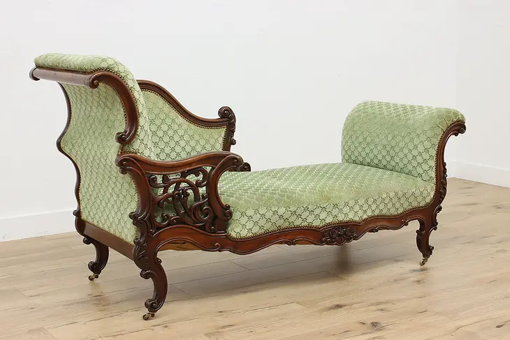 Victorian Antique Recamier,Chaise Lounge or Fainting Couch #47543
