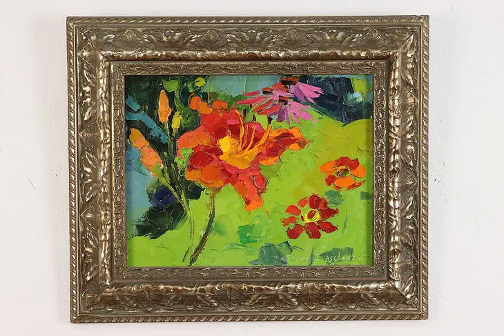 Tiger Lilies Vintage Original Oil Painting Ivaschenko 20" #48246