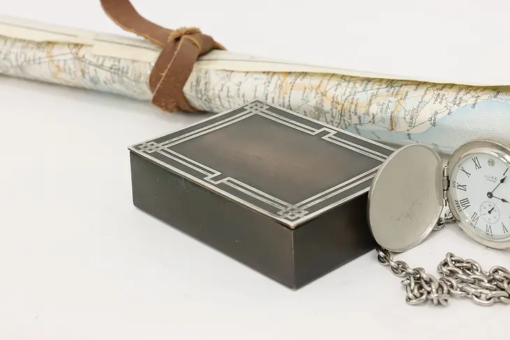 Heintz Antique Craftsman Bronze & Silver Jewelry Box #48368