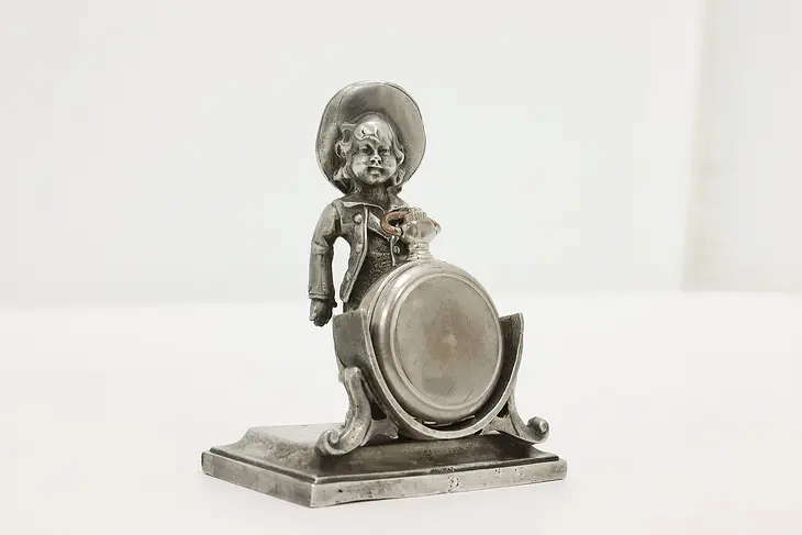 Young Boy Antique Silverplate Sculpture Watch Stand #47660