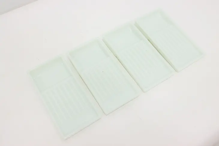 Set of Four Antique Milk Glass Dental Trays American Cabinet #47817