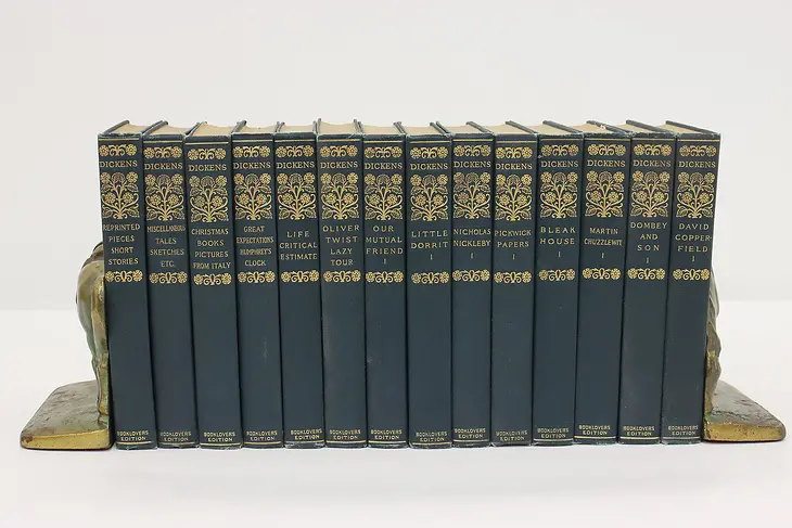 Set of 14 Antique 1908 Charles Dickens Novels #48795