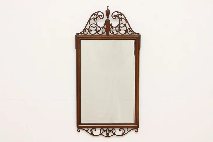 Georgian Design Vintage Carved Mahogany Wall Mirror #48557