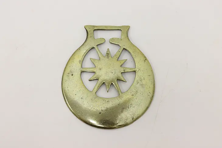 Horse Antique Brass Harness Medallion, Star #45477