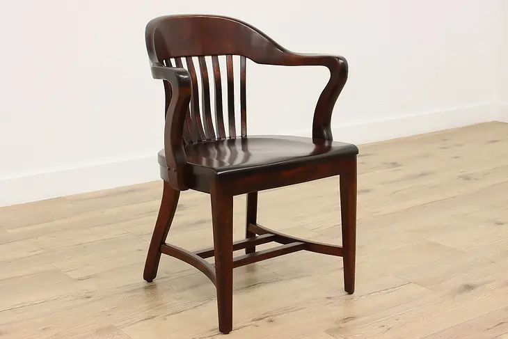 Traditional Antique Birch Office or Library Desk Chair #37086