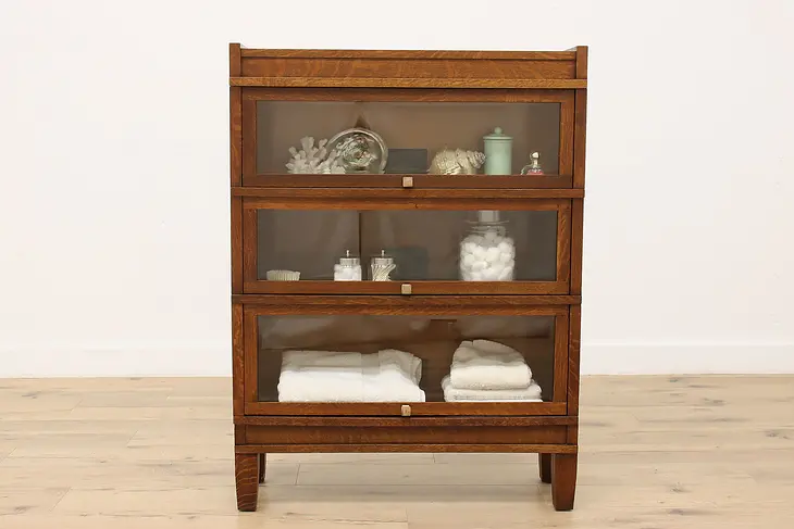 Arts & Crafts Antique Stacking Bookcase Bath Cabinet, Globe #48637