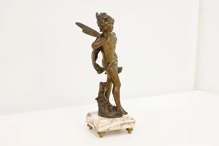 French Antique Fairy Sculpture on Marble Base after Moreau #48747