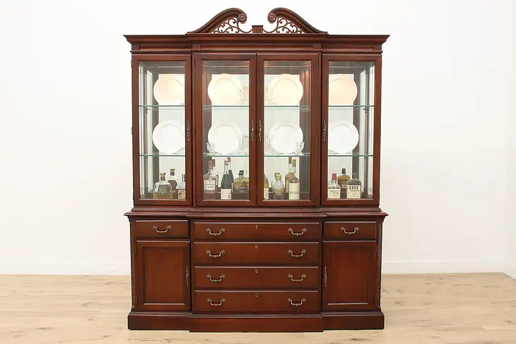 Georgian Design Vintage Breakfront, Display Cabinet, Stanley #48833