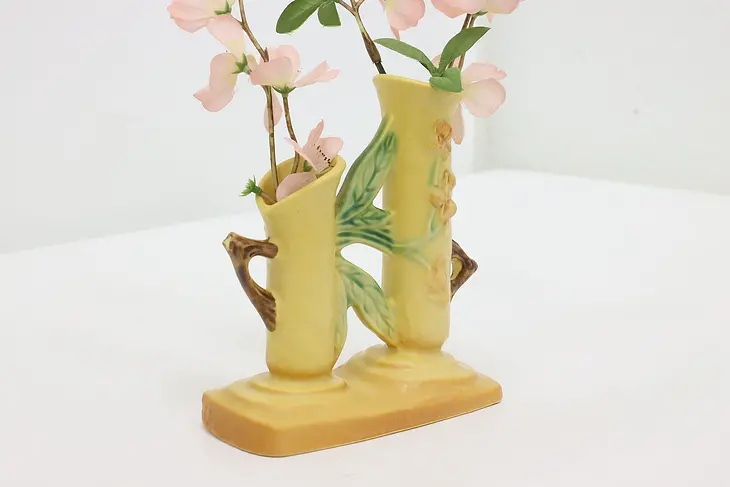 Painted Ceramic Vintage Candle Holder or Flower Vase Signed #49407