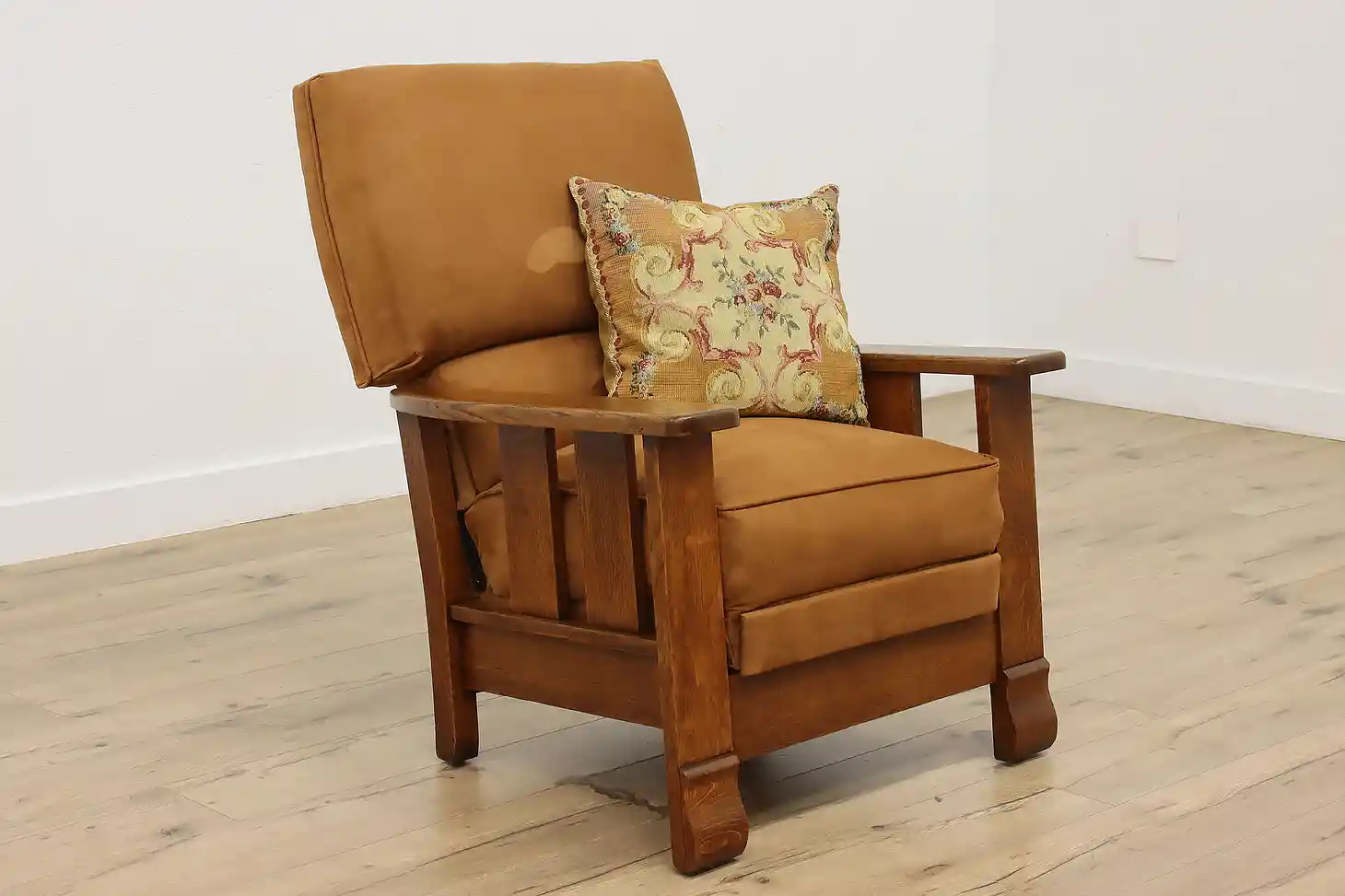 Arts & Crafts Antique Oak Morris Recliner Chair Kelly #55002 | eBay
