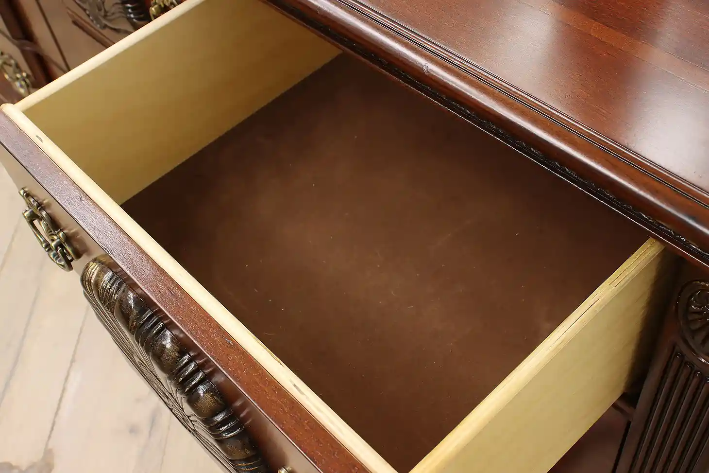 Georgian Carved Cherry Dresser & Mirror, Kathy Ireland #54997 | eBay