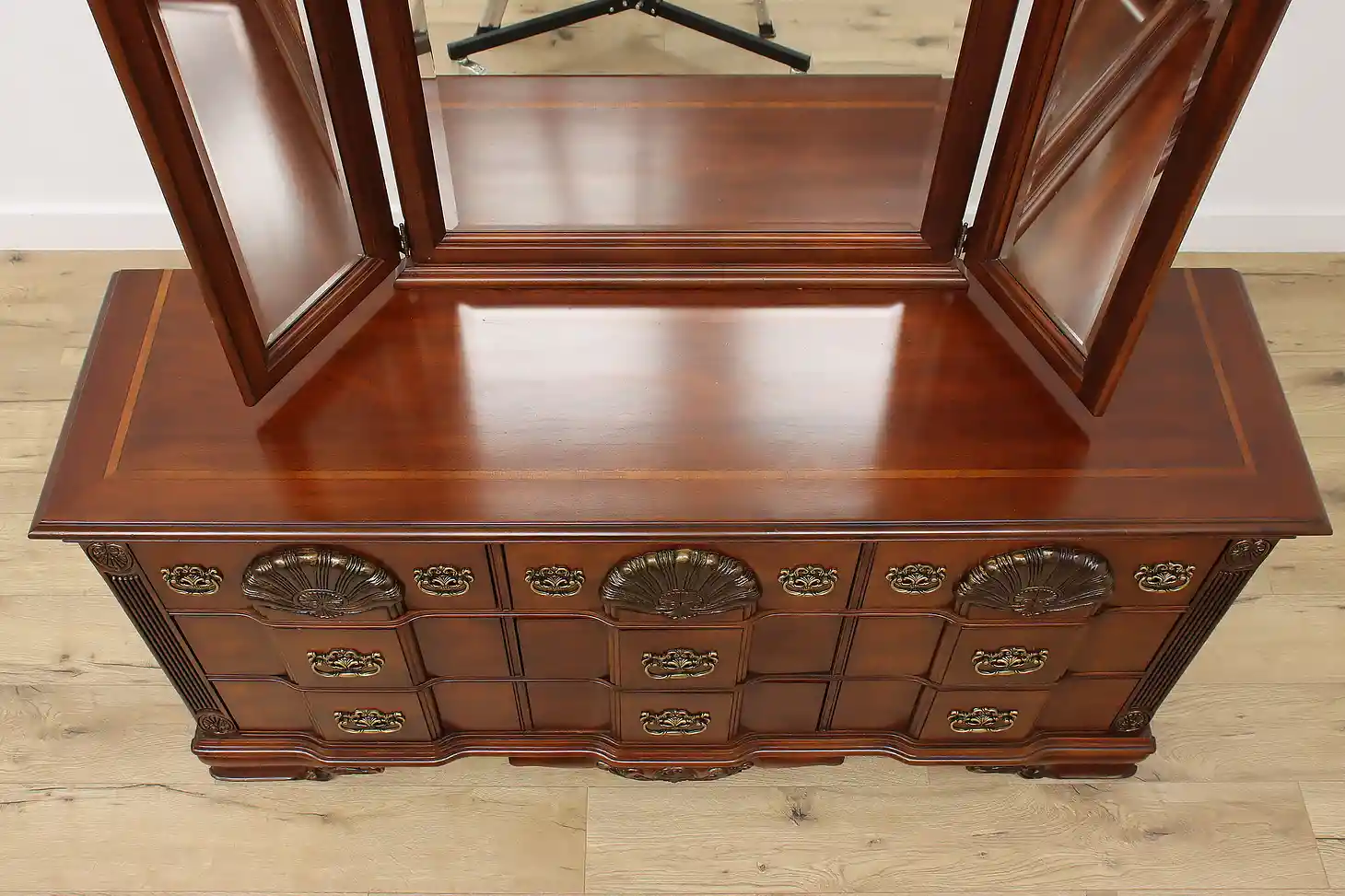 Georgian Carved Cherry Dresser & Mirror, Kathy Ireland #54997 | eBay
