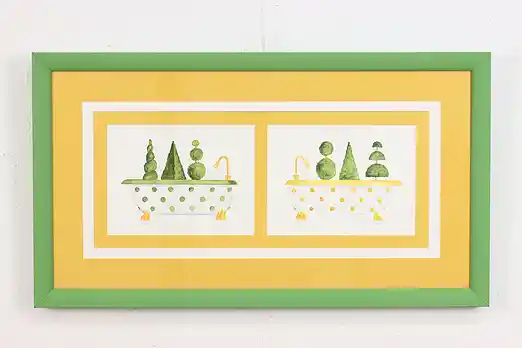 Plants in Tubs Vintage Original Prints, Oltman 25" #49157