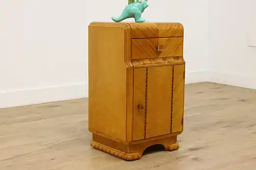 Art Deco Vintage Mahogany Waterfall Nightstand or End Table #52847