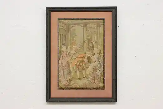 French Games Antique Woven Tapestry 23.5" #55424