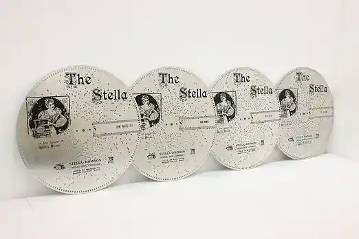 Set of 4 Vintage Stella Music Box 14" Discs "The Angelus" #55743