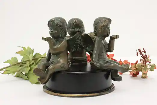 Bronze Vintage Cherubs Blowing Kisses Sculpture #55561