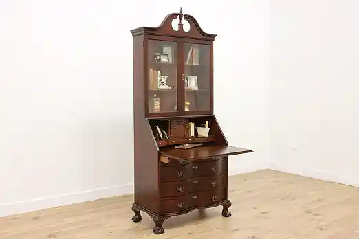 Georgian Vintage Mahogany Drop Front Secretary & Bookcase #50781