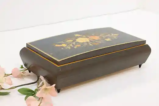 Italian Marquetry Music Jewelry Box, Shadow of Your Smile #54436