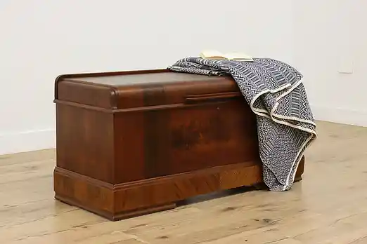 Art Deco Waterfall Vintage Blanket Chest Storage Trunk, Roos #52560