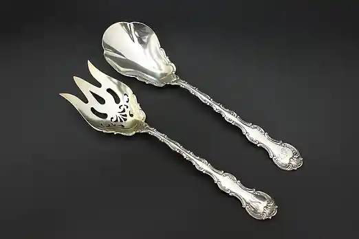 Gorham Strasbourg Sterling Silver Salad Serving Set Mono #54900
