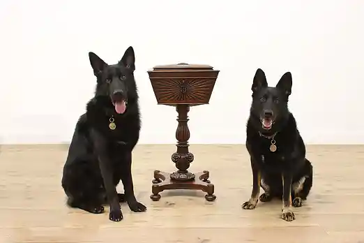 Victorian Antique 1850 Rosewood English Tea Poy Jewel Chest #54158