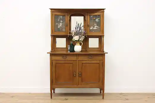 Arts & Crafts Oak Antique Danish Sideboard or Bar Haverkamp #54943