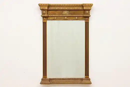 French Vintage Hall or Living Room Mirror, Lion Heads #55736