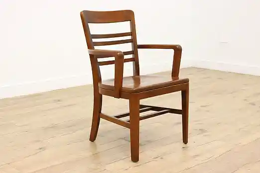 Midcentury Modern Vintage Walnut Office Desk Chair, Marble #54731