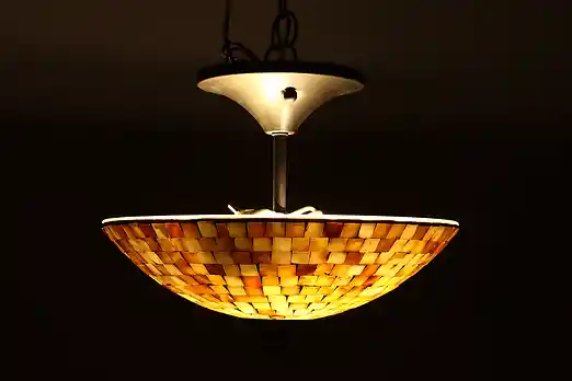 Mosaic Shell Tile Ceiling Light Fixture, Quoizel #48561
