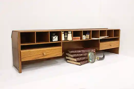 Architectural Salvage Antique Desktop Oak File & Organizer #55566