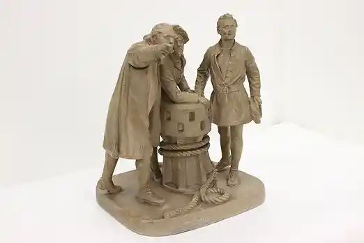 Victorian Antique Statue Columbus & Crew Sculpture, Rogers #52145