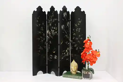 Chinese Antique Lacquer & Abalone Shell Tabletop Screen #51271