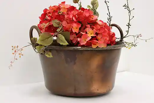 Farmhouse Antique Copper Cauldron, Kettle or Planter #54083