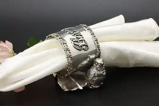 Victorian Antique Silverplate Napkin Ring Wishes, Meriden #52607