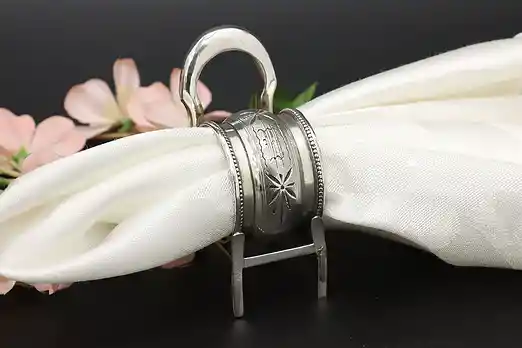 Victorian Antique Silverplate Napkin Ring, Chair #52608