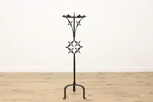 Gothic Design Vintage Wrought Iron 6 Candle Floor Stand #53530
