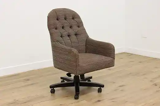 Upholstered Vintage Swivel Desk Chair, Hancock & Moore #55210