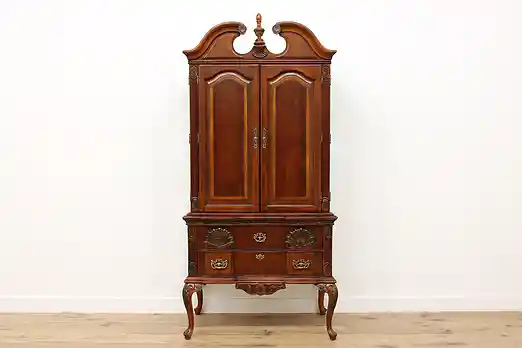 Georgian  Carved Cherry Armoire & TV Cabinet Kathy Ireland #55156