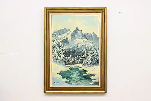 Wetterstein Valley Vintage Original Oil Painting Moser 44" #54577