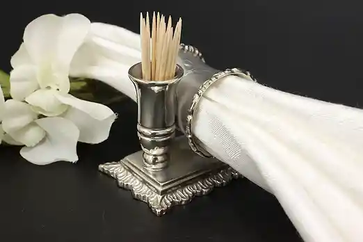 Victorian Antique Silverplate Napkin & Toothpick Ring Poole #52609